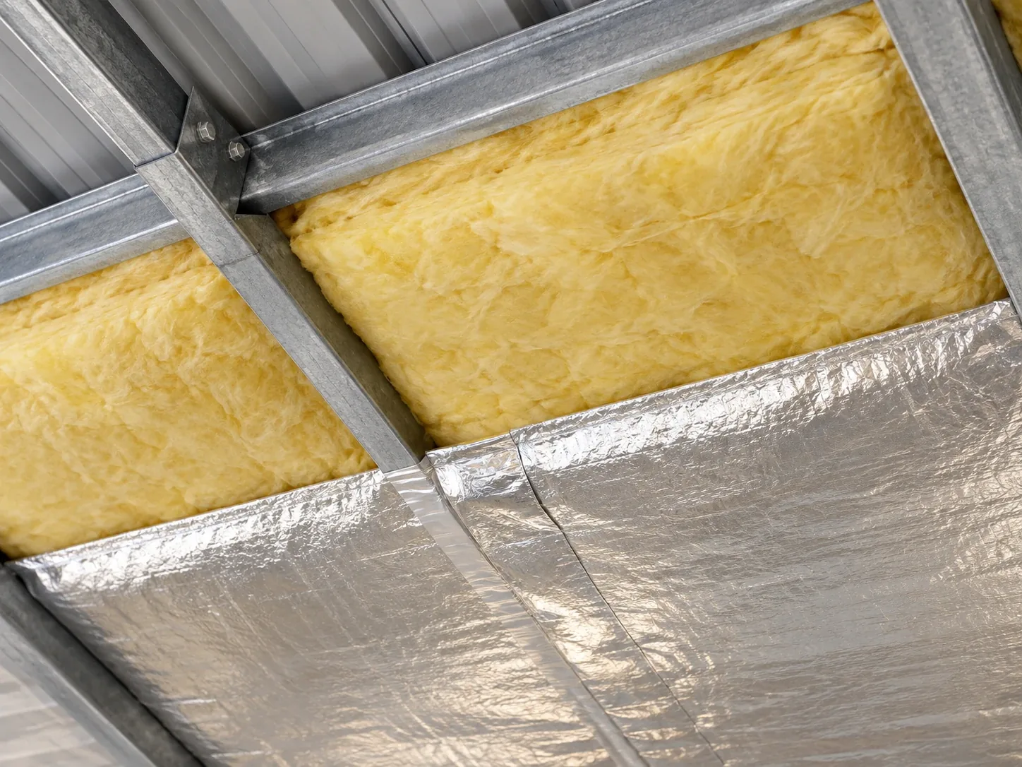 Metal roof insulation installation detail