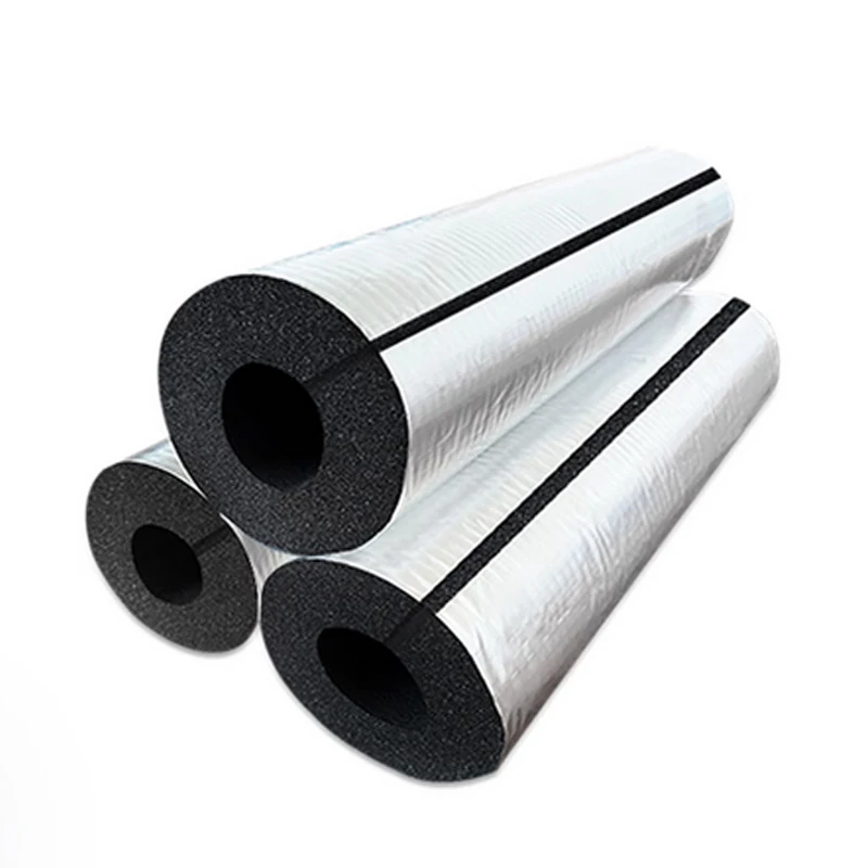 Foil faced rubber foam pipe insulation