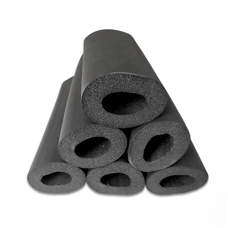 Pipe insulation tube in split rubber foam form