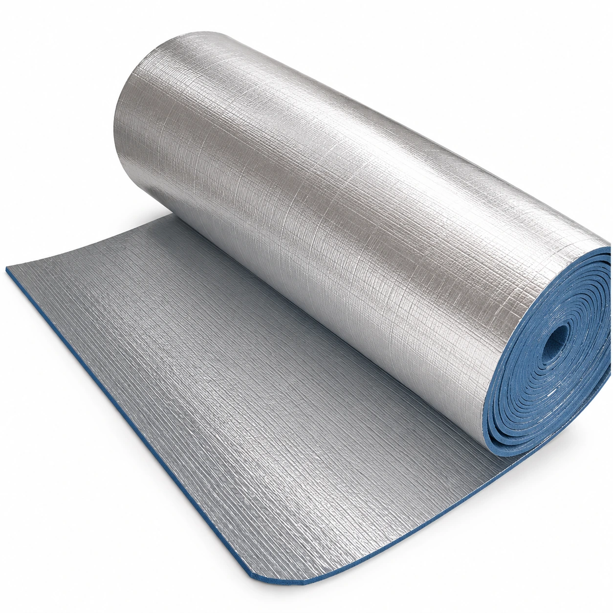 Heavy-duty aluminum-faced rubber foam sheet and roll